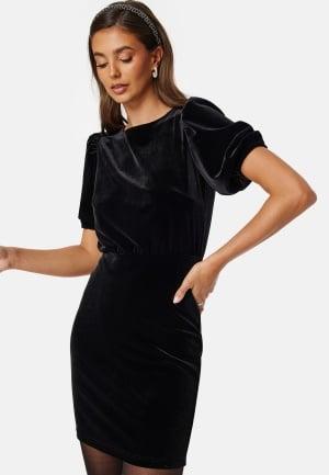 Bubbleroom Occasion - Bow Velvet Short Dress 46 - Black - Kläder - Dam
