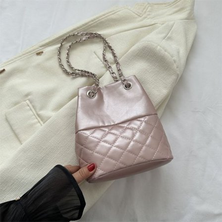 Enkel axel underarmsväska Kedja Bucket Bag ROSA