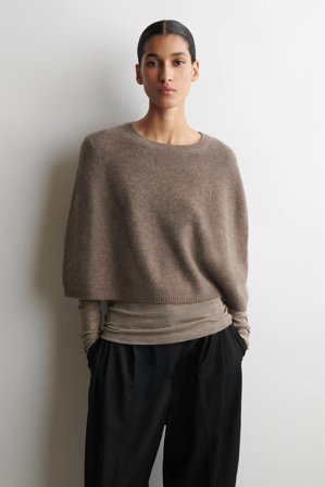 COS Women's Cashmere Cape in Beige