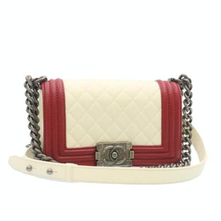 Chanel Vintage, Pre-owned Boy Rood, Dames, Maat:ONE Size,leer