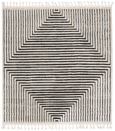 Groß Larache Teppich - Cremeweiß/Schwarz 240X240 Im Modernen Stil