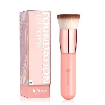 Foundation børste flad top kabuki makeup børster syntetisk hår flydende blanding mineral pulver