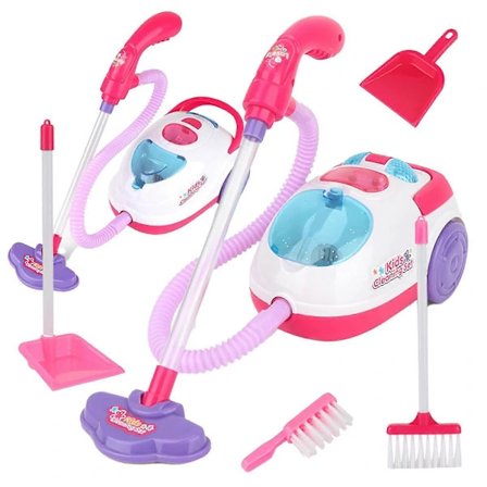 Toy Vacuum Cleaner Set Kids Play House Cleaning Toy Set with Sound and Light