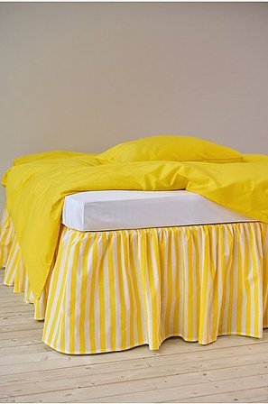 Jotex - Geplooide Bedsprei Fel Geel/wit Fel geel/wit - KAYO - Koop Bedrokken bij Jotex