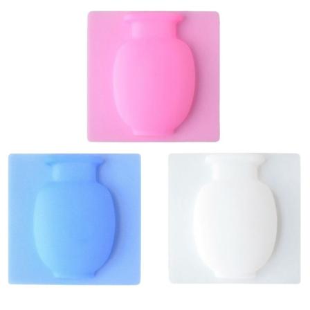 3 kpl Silikoninen Luova Kukkavasi Uusiokäyttöinen Jääkaapin Koriste Koti Sisustus Sekalaiset Värit 14.5X14.5CM Assorted Color 14.5X14.5CM