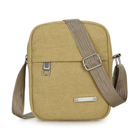 Män Casual Canvas Bag Axel Crossbody Bag Mobiltelefonväska