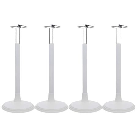 4 stk. sorte Barbie-dukker Støtte Stativ Dukkeholder Stativ Hvidt Dukkestativ Dukkeudstillingsholder Modedukkestativ Hvid 35 cm