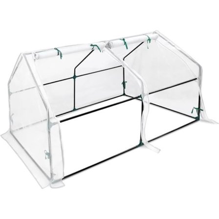 Trädgårdsglänt - YUENFONG - 180 x 90 x 90 cm - 2 rullbara dörrar - Grönsaksnät - Vit