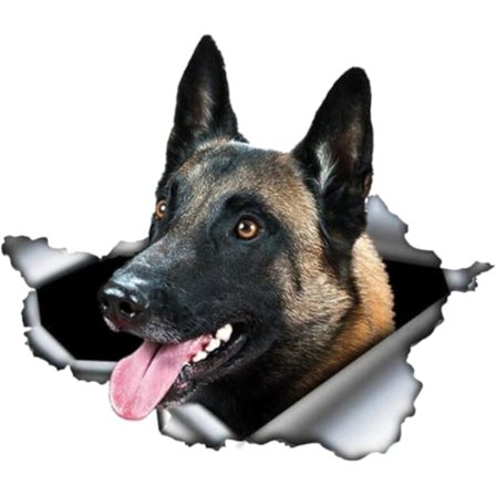 Belgisk Malinois Bilsticker Bilsticker Refleks Stickers 25cm 3D Rivet Metall Sticker Vannfast Belgisk Shepherd Hund