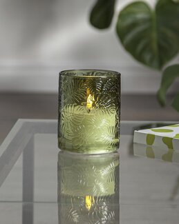 LED Kubbelys Flamme leaf Grønn