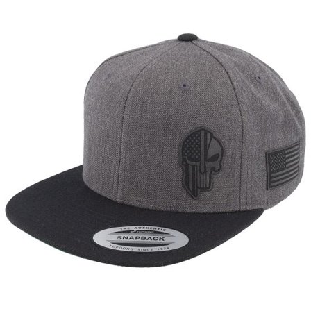 Army Head - Grå snapback Keps - Army Skull Usa Charcoal/Black Snapback @ Hatstore