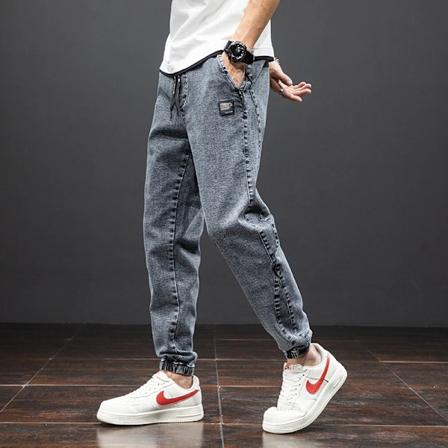 Vår Sommar Svart Blå Last Jeans Män Streetwear Denim Jogger Byxor Män Baggy Harem Jean Byxor Plus Storlek 6Xl 7Xl 8X L GRAY M