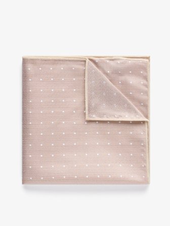 John Henric Men's Beige Dot Pocket Square Silk Size Onesize