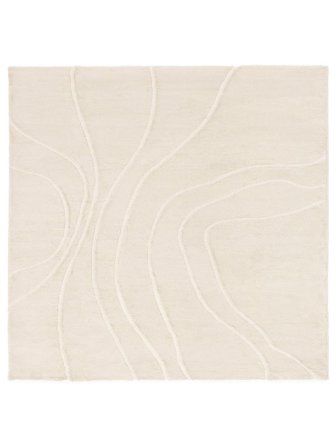 Bahia Blanco Crema Alfombra Cuadrada Grande Oeko-Tex