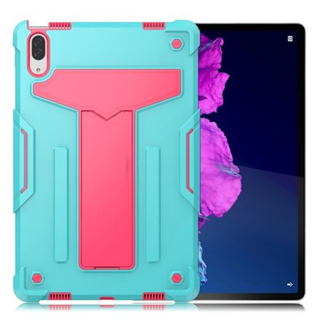 Lenovo Tab P11 Pro T-format silikonfodral med kickstand - Cyan / Ros