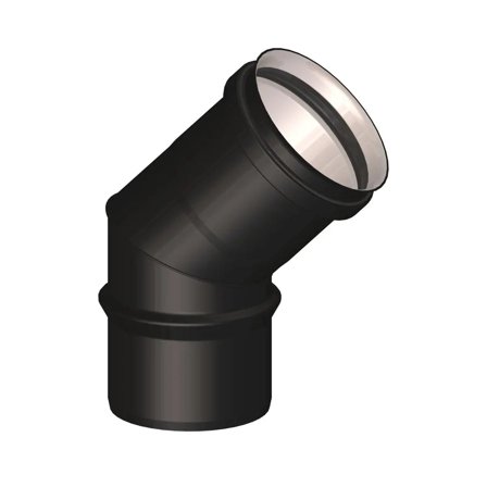 Curva 45° M/F diam. 80 mm per scarico fumi stufa a pellet e caldaia a pellet