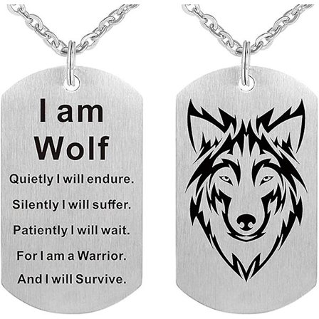 Mode Wolf Hänge Halsband I Am Wolf Fans Present Hund Tag Smycken Nyckelring,vuxen,hona