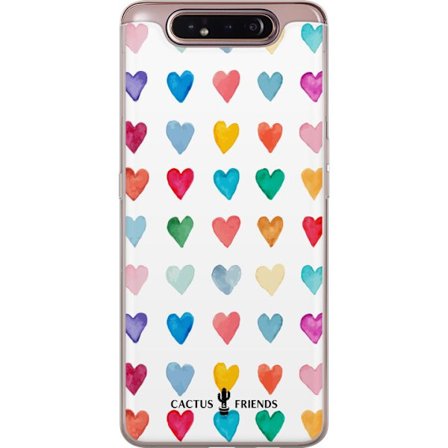 Yhteensopiva Puhelinkuori Samsung Samsung Galaxy A80 Cactus and Friends - Watercolor Love Grid