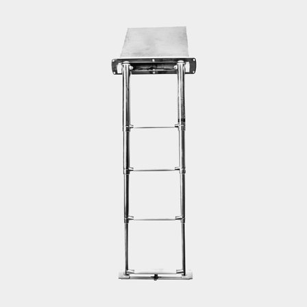 Cassette boarding ladder, 4 steps, 114.5 cm extended, 33 x 49 x 4.6 cm