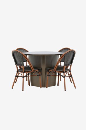 Venture Home - Santa Fe Spisesæt med stole Guarda - Sort - Spisegrupper - Fra Homeroom