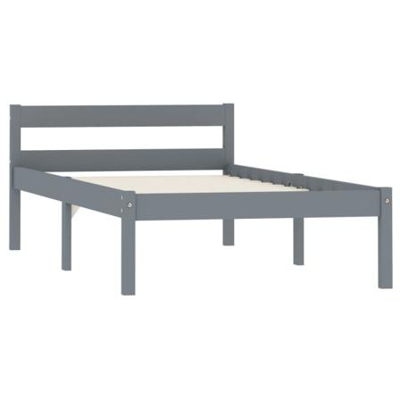 Vidaxl Sängram Grå Massiv Furu 100x200 Cm Grå
