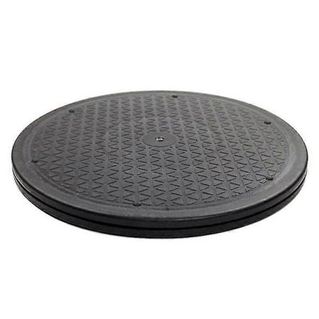 12 Tommer Kraftig Roterende Drejelig Stål Stand til Monitor TV Pladespiller Lazy Susans Sort Rund Sha