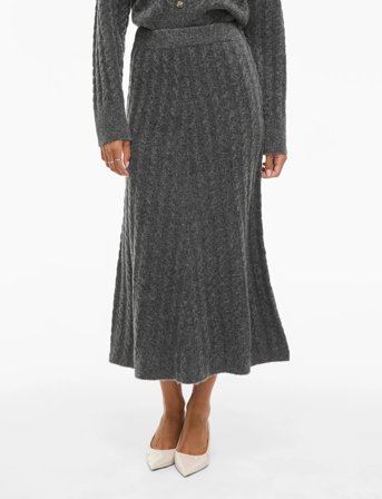 Vila Virelli Ankle Cable Knit Skirt/Bfs - Grey - L