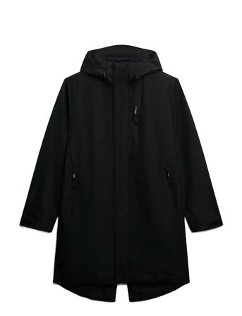 Hooded Tech Fishtail Parka Black Superdry Sport