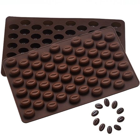 55 hulrums silikone kaffebønneformet chokoladeform til is