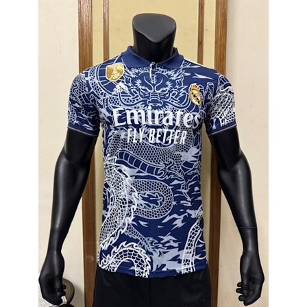 25-26 Real Madrid CF Cyan Dragon Fodbolduniform T-shirt S-2XL