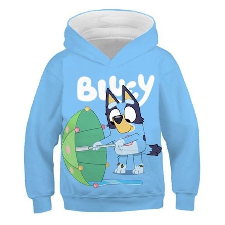 Bluey Bingo Pappa Mamma Fleece Matchende Familie Cosplay Gensere, Guttegenser Realistisk 3D Trykt Grafisk Hettestøttegensere Jente