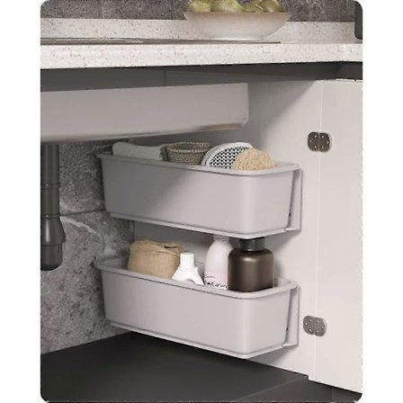 2 stk. Udtrækskurv til skab, til køkken og badeværelse, udtræksskuffer under vasken, skabsorganisatorer