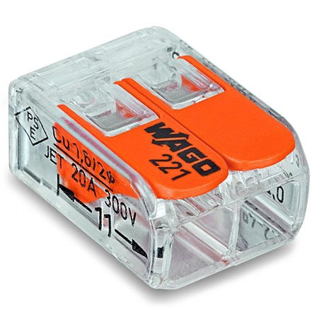 Wago 221-412 Koblingsklemme 2-polet, 100-pakning, Installasjonsmaterial