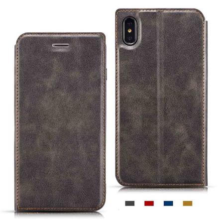 Iphone Xr - Praktiskt Smidigt (vintage) Plånboksfodral Svart