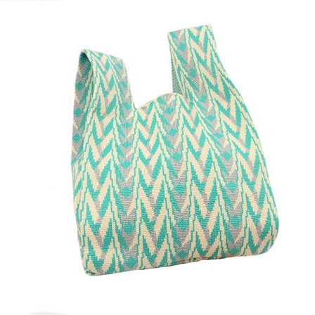 Handgjord Stickad Handväska Dam Mini Knot Handledsväska Shoppingväskor