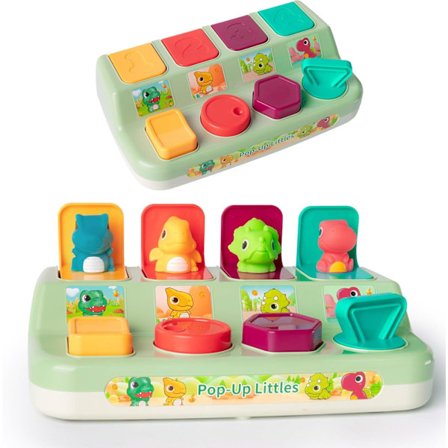 Årsag og Virkning Legetøj til 1-årig, Pop-up Dinosaur Legetøj, Montessori Udviklingslegetøj til Baby Interaktivt Sensorisk Legetøj