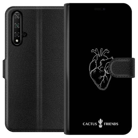 Kompatibel Tegnebogsetui til Honor Honor 20 Kaktus og Venner - Midnat Anatomi Hjerte
