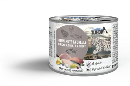 Tundra Kitten Kylling, Kalkun og Ørret 200g - Våtfôr