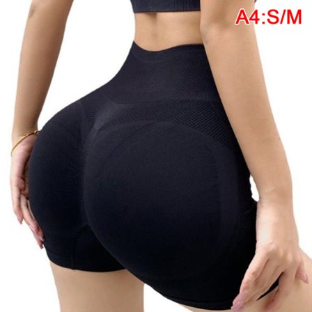 Sexiga Booty Push Up Sport Yoga Shorts Dam Fitness Spandex Sömlös Svart S/M