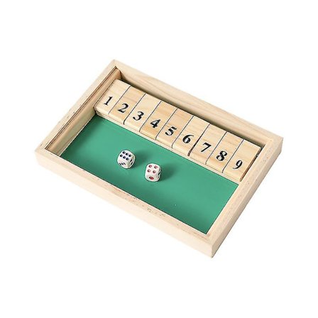 Sifferbrädspel på franska Shut The Box Brädspel Leksaker Små (grön)