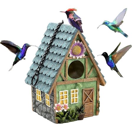 Hengende fuglehus Pet Wren Home, fuglehus for utendørs slitt hage fuglehus ekornsikkert fuglemater patio hage dekorativ