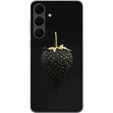 Yhteensopiva Puhelinkuori Samsung Galaxy S25 FE Musta mansikka kultaisessa tyylissä