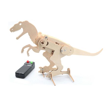 Interaktiv fjernstyrt dinosaur i tre, elektrisk krypende DIY vitenskapssett, kreativt pedagogisk leketøy for barn, monterings eksperiment Wi[D]