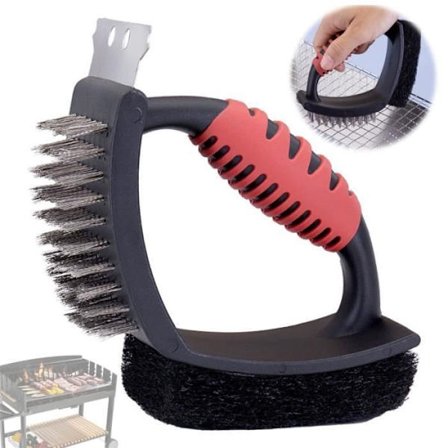 Grillbørste, grillrengjøringssvamp, grillbørste, skrape, skuresvamp, for grill, flekker, gass- og elektriske griller