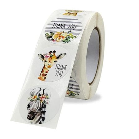 2x500 St Julklistermärken Roll Etikett 6 Design Animal Flow