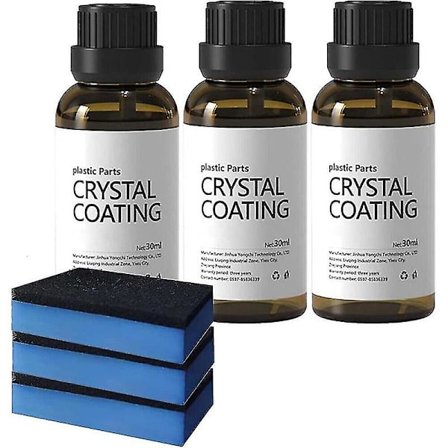 3 stk. Bilplastbelægningsmiddel 30 ml Plastdele Krystalbelægning