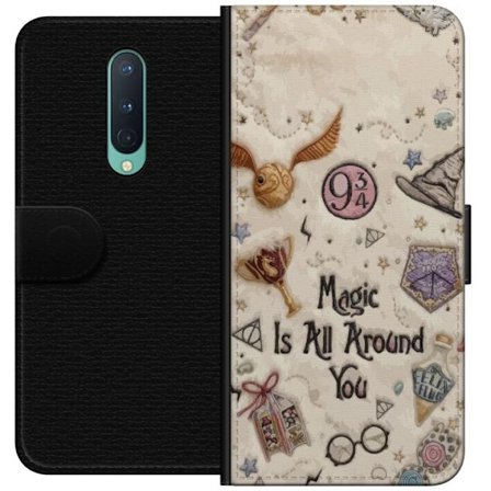 Yhteensopiva Lompakkokotelo OnePlus OnePlus 8 Kirjailtu taianomainen kuvaus, jossa on symboleja, lainauksia ja satumaailmaa, joka on inspiroitunut sat
