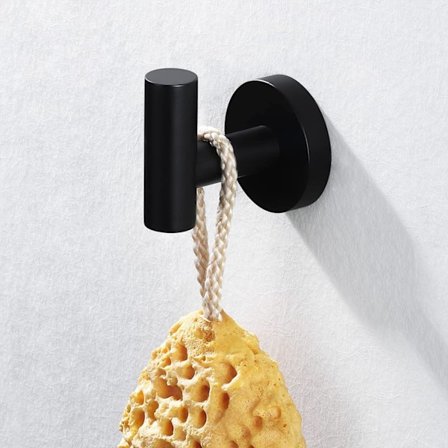 Sort Knage til Væggen Badeværelses Håndklædeholder Rustfrit Stål