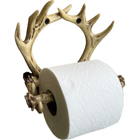Rustik 8-Punkts Hjortegevirs Toiletpapirholder - Badeværelses Dekoration