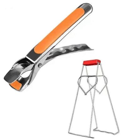 Rustfrit Stål Anti-Skrid Sikkerhedsklemme Anti-Brænd Klemmehåndtag Airfryer Forme (LGL)